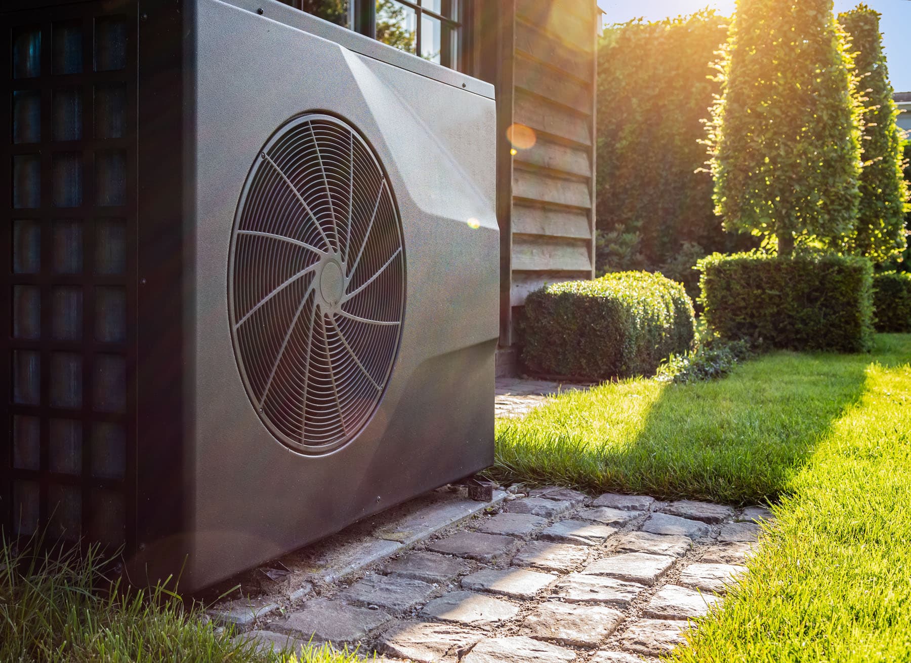 Heat pump installed beside a home in Langley, BC